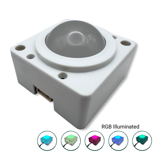 RGB USB arcade trackball for arcade machines with illuminated colour modes and smooth precision control