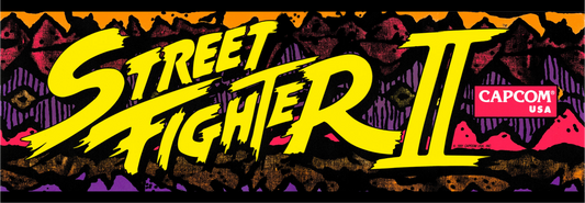 Street Fighter II arcade marquee reproduction featuring original Capcom USA 1991 design