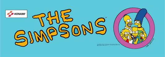 Authentic The Simpsons arcade marquee reproduction. Printed on translucent film with UV gel technology for vibrant, fade-resistant backlit display.