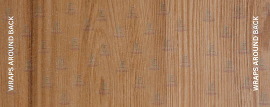 Woodgrain Edition arcade control panel overlay featuring warm authentic woodgrain finish inspired by classic 1980s arcade cabinets for DIY arcade cabinet builds.